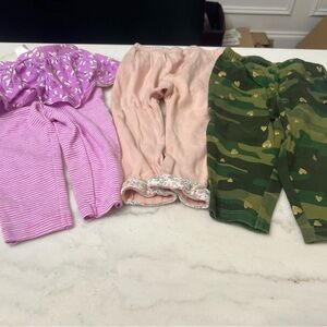 Lot Of 3 9 Months Baby Girls Pants Carter’s Pink Hearts Girly